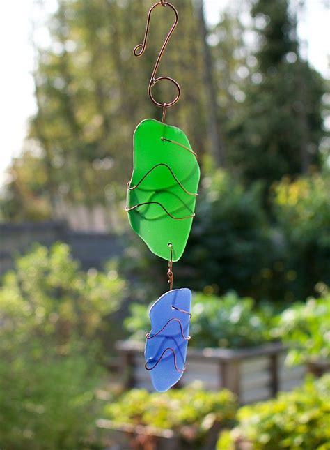 Sun Catcher Sea Glass Copper Suncatcher Suncatchers Handcrafted Glass Sun Catcher