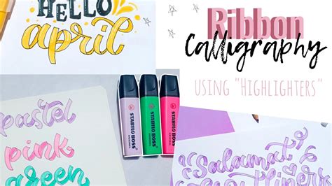 How to: Calligraphy using Highlighters! (RIBBON CALLIGRAPHY) | LettersbyN - YouTube