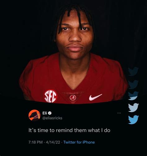 Touchdown Alabama On Twitter Eli Ricks Had A Message For Those Who