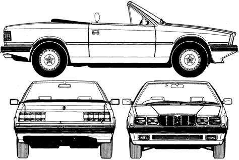 1992 Maserati Spyder Biturbo Cabriolet Blueprints Free Outlines