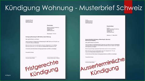 Unglaublich Kündigung Wohnung Mietvertrag Vorlage Kostenlos Vorlagen