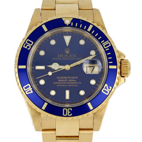 Rolex Submariner K Yellow Gold Black Dial Bezel Mens Mm Watch Box