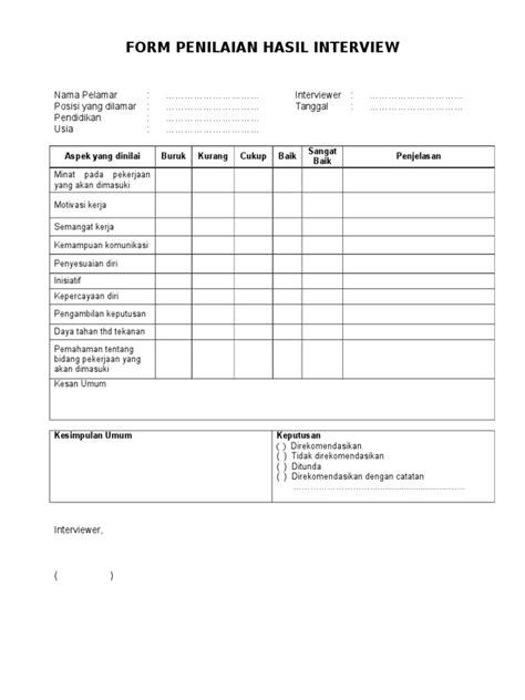 Contoh Formulir Penilaian Kinerja Form Penilaian Karyawan Level Riset Images And Photos Finder