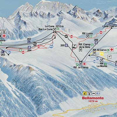 Mappa Impianti E Cartina Delle Piste Skirama Alpe Lusia Moena Bellamonte