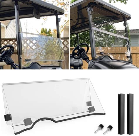 Aozzo Ezgo Windshield 4mm Ultrathin Upgrade Foldable Acrylic Split Front Golf Cart