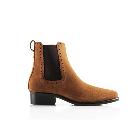 Fairfax And Favor Brogued Chelsea Womens Boot In Tan