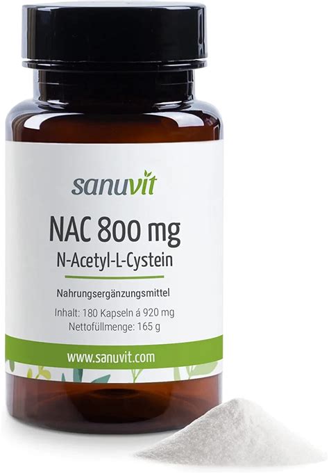 Sanuvit Nac 800mg N Acetyl L Cystein Kapseln 180 Stk Ab 18 90