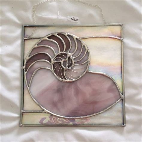 Stained Glass Nautilus Shell Panel Etsy