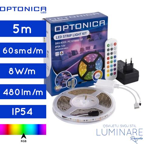 SET LED TRAKA RGB 60SMD M IP54 SA DALJINSKIM 5metara LUMINARE Rasvjeta