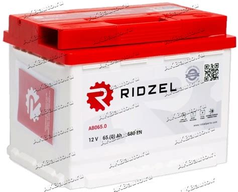 Аккумулятор автомобильный Ridzel 65 А/ч 680 А обр. пол. Евро авто ...
