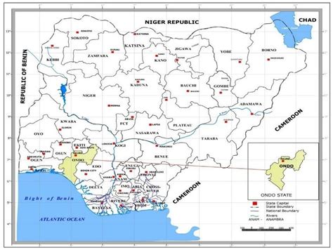 Map of Nigeria Showing Ondo State Source: Ondo State Surveys, Akure ...