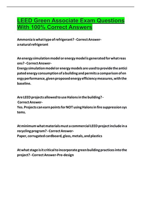 Leed Om Mock Exam Questions Answers And Explanations A Must Have For The Leed Ap O M Exam Green Building Leed Certification And Sus Author Department Of Mechanical Engineering Gang Chen Published On September 2010 5