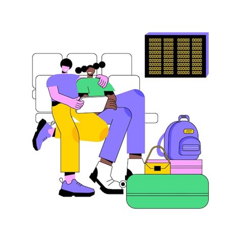 Premium Vector Waiting For Boarding Isolated Cartoon Vector Illustrations