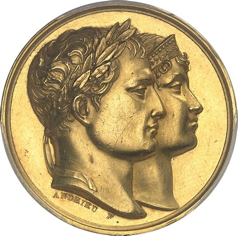 Premier Empire Napoléon Ier 1804 1814 Médaille dOr mariage avec