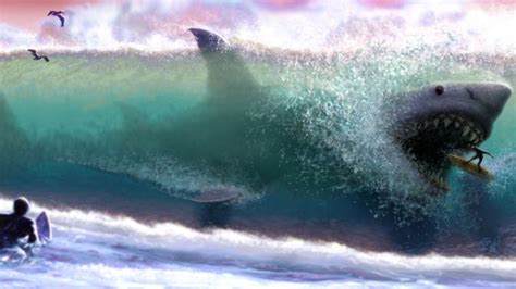 The Meg Photo: A Very Big Shark Lurks Beneath Unsuspecting Beachgoers