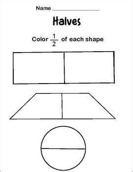 First Grade Fractions And Partitioning Worksheets By Nulu Press Tpt