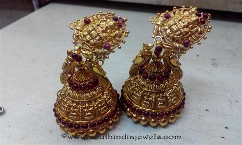 22k Gold Antique Temple Jhumka South India Jewels