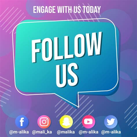 Follow Us On Social Media Template Postermywall