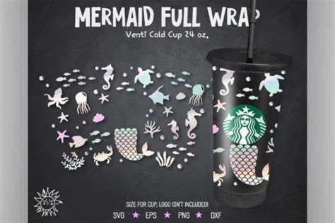 Mermaid Venti Cold Cup 24 Oz Graphic By Sunf10werDesigns Creative