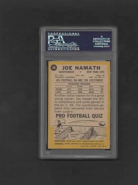 1967 Topps Milton Bradley 98 JOE NAMATH New York Jets PSA 3 VG