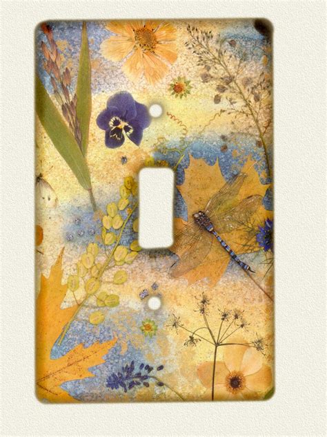 Switch Plate Pressed Flower Art Print From Original Etsy