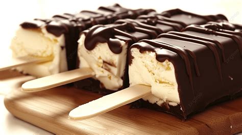 Chocolate Covered Vanilla Ice Cream Bars Background Background Brown