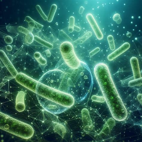 Bacteria Floating Premium Ai Generated Image