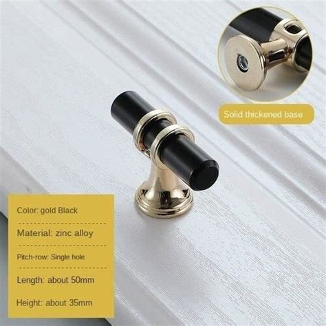 Bouton De Meuble Round Gold Knob Poign Es Carr Es Noires Et Dor Es