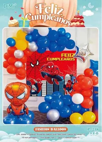 Set Decoración Globo Spiderman Cumpleaños Cuotas sin interés