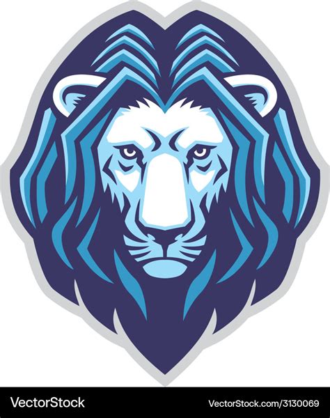 Lion Head Mascot Royalty Free Vector Image Vectorstock