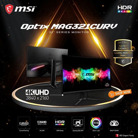 Jual Msi Optix Mag321curv Curved Gaming Monitor 32 Inch 4k 60hz 4ms