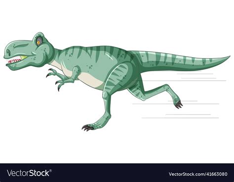 Cartoon tyrannosaurus rex in running pose Vector Image