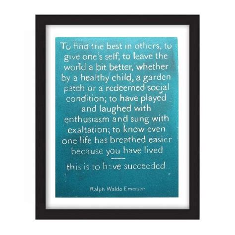 Items Similar To Poster Ralph Waldo Emerson Success Quote This Is
