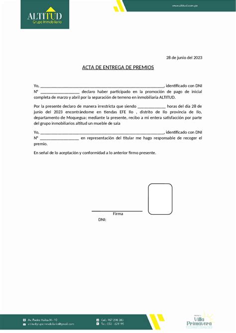 Acta De Entrega De Premios Apuntes De Derecho Administrativo Docsity