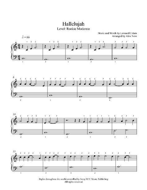 Hallelujah Piano Sheet Music Free Printable Free Printable