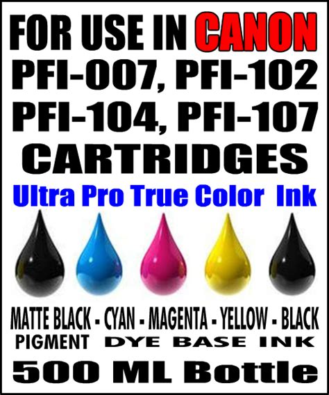 500 ML Bottle Of Compatible Ink For For Canon PFI 207 PFI 303 PFI 307