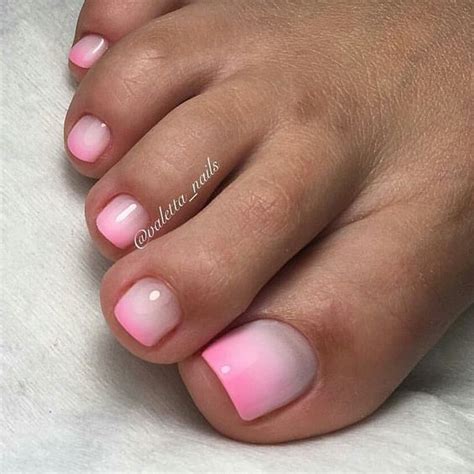 Pink Ombre Toenails Acrylic Toe Nails Toe Nail Art Pink Toe Nails