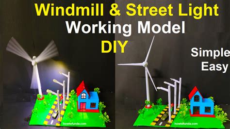 windmill, streetlight working model with (ecofriendly house) with ...