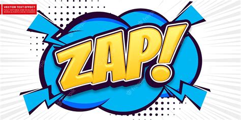 Premium Vector Zap Comic Book Text Effect Editable Three Dimension