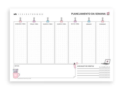 Planner 2021 para imprimir grátis Michelle Oliveira