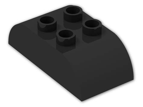 Duplo Brick X With Curved Top Black