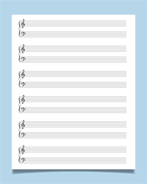 Premium Vector Blank Sheet Music Manuscript Paper With Treble Clef Worksheets Library