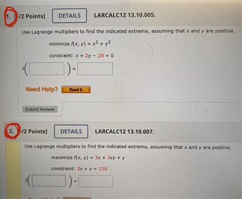 Solved Use Lagrange Multipliers To Find The Indicated Chegg