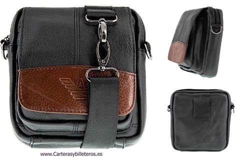 bolso hombre pequeño piel bandolera cinturón