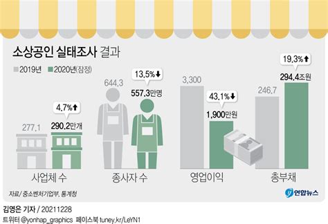 그래픽 소상공인 실태조사 결과 연합뉴스