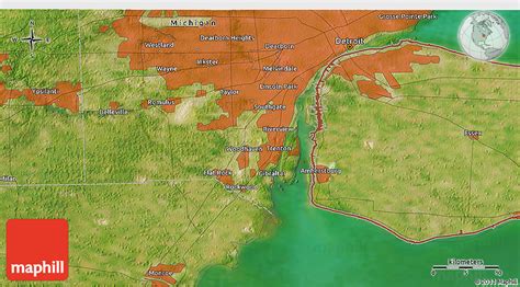 Satellite 3D Map of Tecumseh