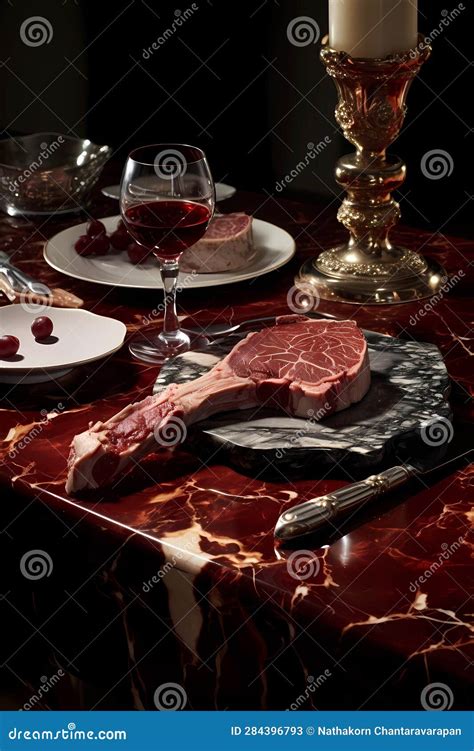 A Piece Of Steak With Rosemary And Spices Stock Illustration