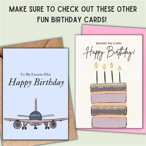 Airplane Birthday Card Printable Birthday Card For Dad Pilot Birthday Card Vintage Airplane