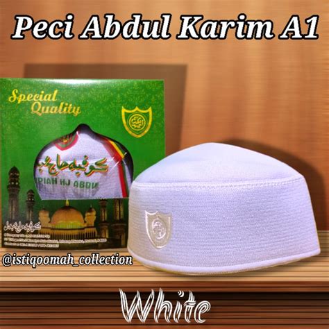 Jual Kopiah Haji Songkok Pattani Peci Putih Malaysia H Abdul Karim A