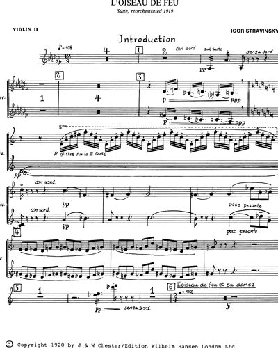 Suite From The Firebird Version Violin Sheet Music By Igor